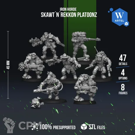 Описание картинки Skawt`n`Rekkon Platoonz от WebWay 3D по цене 2 150руб | Свободный Рынок Миниатюр - СРМ