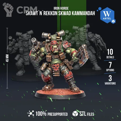 Описание картинки Skawt`n`Rekkon Skwad Kammandah от Manufactorum76 по цене 600руб | Свободный Рынок Миниатюр - СРМ