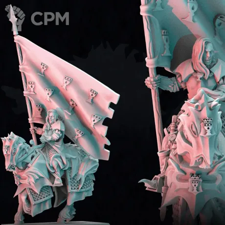 Описание картинки Ordo Draconis Army Bearer on Horse от 3Д-Печка по цене 350руб | Свободный Рынок Миниатюр - СРМ
