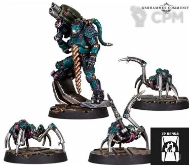 Описание картинки Van Saar Champion in Carapace Armour with Cyberachnids от 3Д-Печка по цене 500руб | Свободный Рынок Миниатюр - СРМ