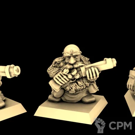 Описание картинки Dwarfs - Thunderers от 3Д-Печка по цене 200руб | Свободный Рынок Миниатюр - СРМ