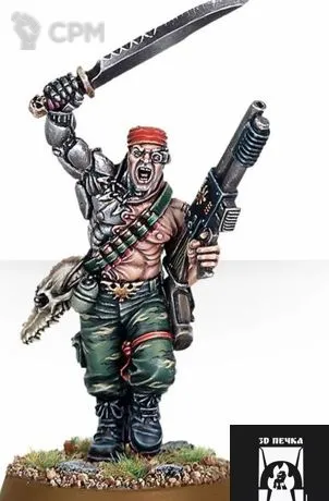 Описание картинки Colonel 'Iron Hand' Straken от 3Д-Печка по цене 200руб | Свободный Рынок Миниатюр - СРМ