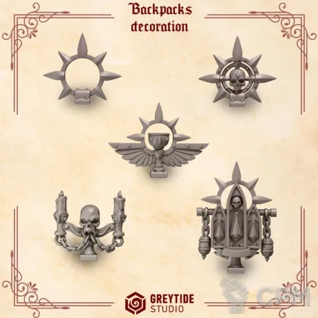 Описание картинки Crimson Lords: Backpack decor от 3Д-Печка по цене 200руб | Свободный Рынок Миниатюр - СРМ