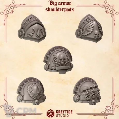 Описание картинки Crimson Lords: Big Armor Shoulder от 3Д-Печка по цене 200руб | Свободный Рынок Миниатюр - СРМ