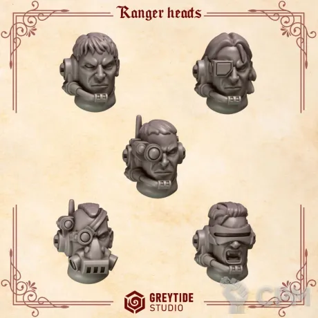 Описание картинки Crimson Lords: Ranger Heads от 3Д-Печка по цене 150руб | Свободный Рынок Миниатюр - СРМ