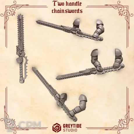 Описание картинки Crimson Lords: Two Handle Chainsword от 3Д-Печка по цене 300руб | Свободный Рынок Миниатюр - СРМ