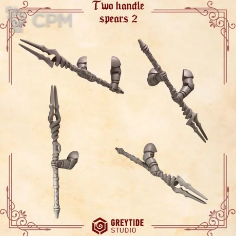 Описание картинки Crimson Lords: Two Handle Spears от 3Д-Печка по цене 200руб | Свободный Рынок Миниатюр - СРМ