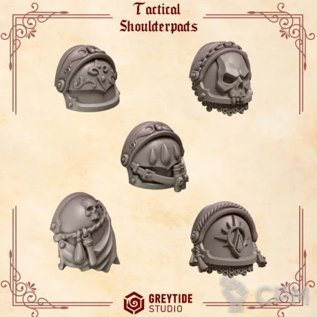 Описание картинки Crimson Lords: Tactical Shoulder от 3Д-Печка по цене 150руб | Свободный Рынок Миниатюр - СРМ