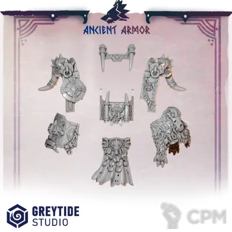 Описание картинки Primal Hounds:  Ancient armor от 3Д-Печка по цене 400руб | Свободный Рынок Миниатюр - СРМ