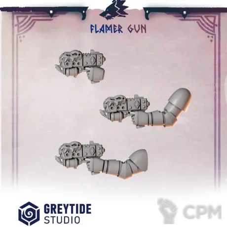 Описание картинки Primal Hounds: Flamer Gun от 3Д-Печка по цене 150руб | Свободный Рынок Миниатюр - СРМ