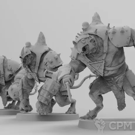 Описание картинки Armored Rat Ogres от 3Д-Печка по цене 600руб | Свободный Рынок Миниатюр - СРМ
