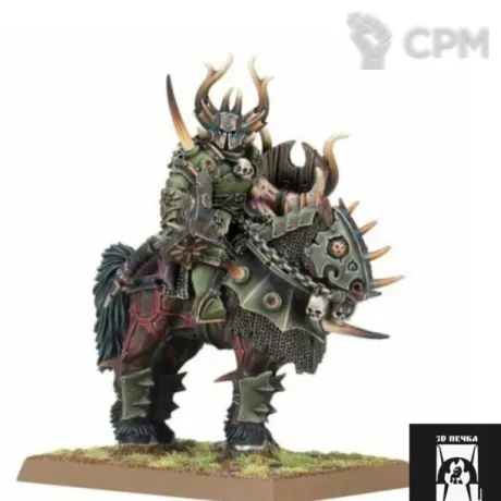 Описание картинки Chaos Lord on Daemonic Mount 6E от 3Д-Печка по цене 450руб | Свободный Рынок Миниатюр - СРМ