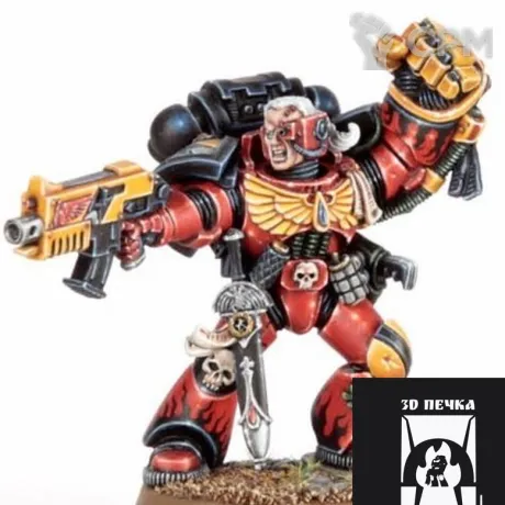 Описание картинки Blood Angels Captain от 3Д-Печка по цене 350руб | Свободный Рынок Миниатюр - СРМ