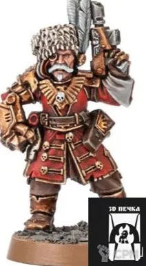 Описание картинки Vostroyan Sergeant with Laspistol and Power Fist от 3Д-Печка по цене 200руб | Свободный Рынок Миниатюр - СРМ