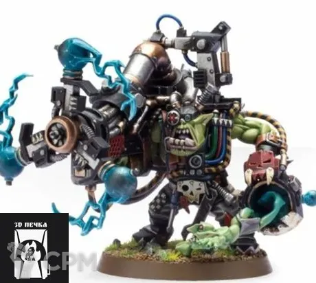 Описание картинки Big Mek With Shokk Attack Gun от 3Д-Печка по цене 300руб | Свободный Рынок Миниатюр - СРМ