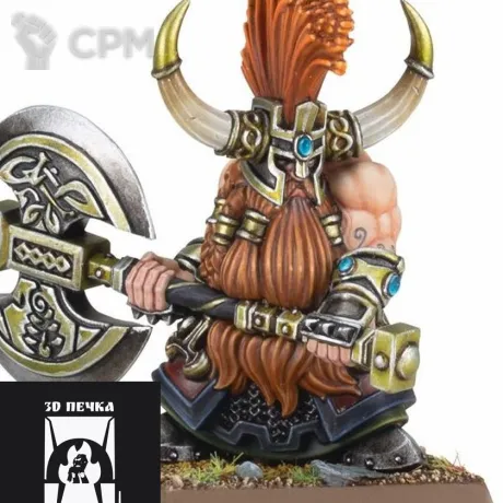 Описание картинки Ungrim Ironfist, the Slayer King of Karak Kadrin от 3Д-Печка по цене 300руб | Свободный Рынок Миниатюр - СРМ