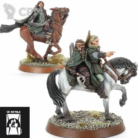 Описание картинки Three hunters mounted от 3Д-Печка по цене 500руб | Свободный Рынок Миниатюр - СРМ
