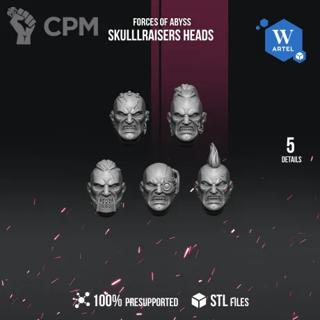 Описание картинки Skulllraisers Heads от WebWay 3D по цене 100руб | Свободный Рынок Миниатюр - СРМ