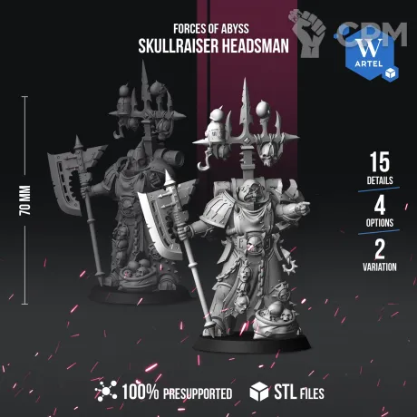 Описание картинки Skullraiser Headsman от Manufactorum76 по цене 375руб | Свободный Рынок Миниатюр - СРМ