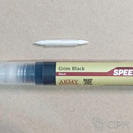 Описание картинки Акриловый маркер Army Painter - Grim Black (SM1020)+запасной наконечник от Sladkov по цене 650руб | Свободный Рынок Миниатюр - СРМ