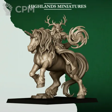 Описание картинки FERAL ELF DRUID ON UNICORN от Wardog Workshop по цене 400руб | Свободный Рынок Миниатюр - СРМ