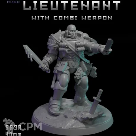 Описание картинки Lieutenant With Combi-weapon от DREAMCUBE по цене 320руб | Свободный Рынок Миниатюр - СРМ