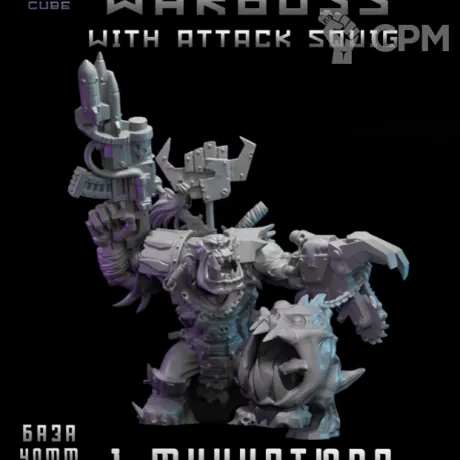 Описание картинки Warboss with Attack Squig от DREAMCUBE по цене 400руб | Свободный Рынок Миниатюр - СРМ