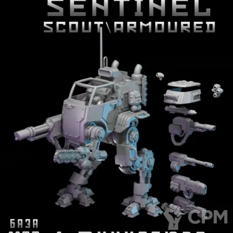Описание картинки Armoured Scout Sentinel от DREAMCUBE по цене 730руб | Свободный Рынок Миниатюр - СРМ