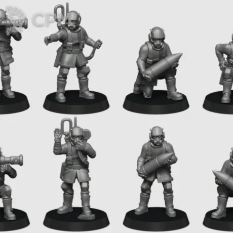 Описание картинки Renegade Heavy Ordonance Crew от Manufactorum76 по цене 1 280руб | Свободный Рынок Миниатюр - СРМ
