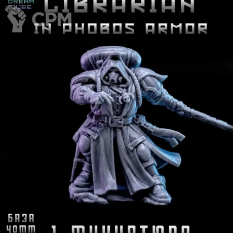 Описание картинки Librarian in phobos armor от DREAMCUBE по цене 300руб | Свободный Рынок Миниатюр - СРМ