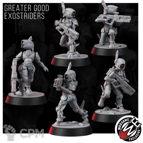 Описание картинки GREATER GOOD EXOSTRIDERS + PIN-UP от Manufactorum76 по цене 800руб | Свободный Рынок Миниатюр - СРМ
