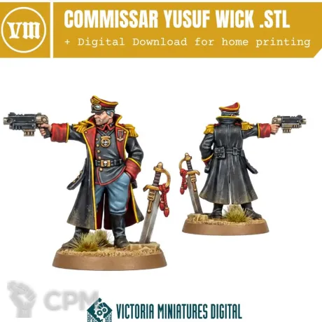 Описание картинки COMMISSAR YUSUF WICK от Manufactorum76 по цене 160руб | Свободный Рынок Миниатюр - СРМ