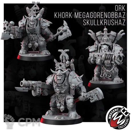 Описание картинки ORK KHORK MEGAGORENOBBAZ SKULLKRUSHAZ от Manufactorum76 по цене 1 750руб | Свободный Рынок Миниатюр - СРМ