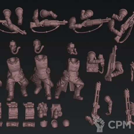 Описание картинки Krieg Combat Engineers 5 парней от koksee по цене 350руб | Свободный Рынок Миниатюр - СРМ