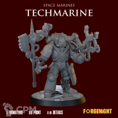 Описание картинки Space Marines Primaris Techmarine от ForgeNight по цене 650руб | Свободный Рынок Миниатюр - СРМ