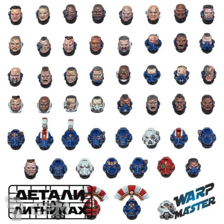 Описание картинки Space Marine Heads от WARP Master по цене 930руб | Свободный Рынок Миниатюр - СРМ