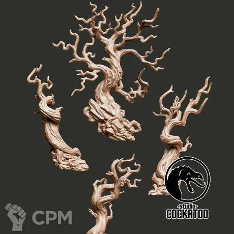 Описание картинки Dark Forest Trees от Studio Cockatoo по цене 200руб | Свободный Рынок Миниатюр - СРМ