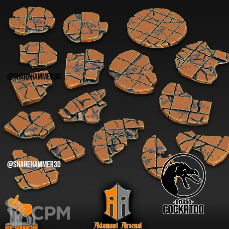 Описание картинки Basing Bits - Ruin Tiles от Studio Cockatoo по цене 260руб | Свободный Рынок Миниатюр - СРМ