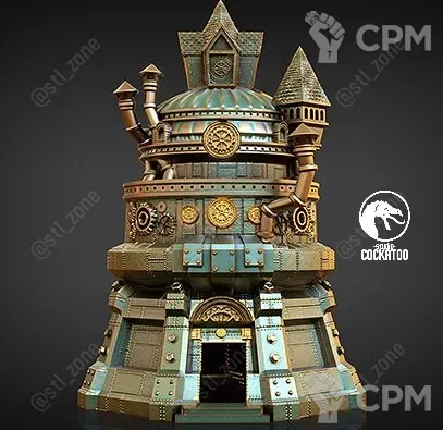 Описание картинки Artificer Dice tower/Башня для кубов от Studio Cockatoo по цене 3 300руб | Свободный Рынок Миниатюр - СРМ