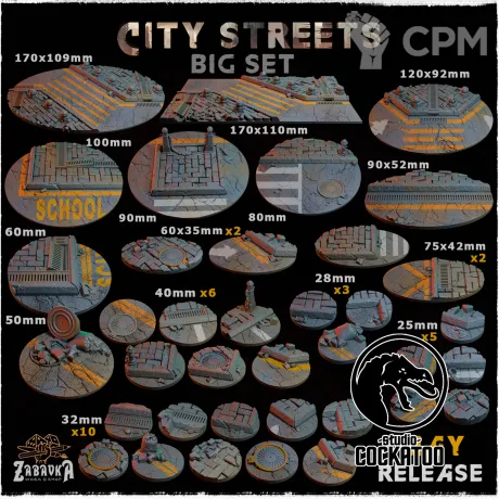 Описание картинки City Streets Bases топперы от Studio Cockatoo по цене 3 850руб | Свободный Рынок Миниатюр - СРМ