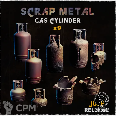 Описание картинки Scrap Metal Gas Cylinder от Studio Cockatoo по цене 300руб | Свободный Рынок Миниатюр - СРМ