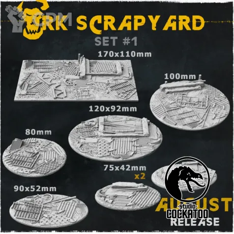 Описание картинки Ork Scrapyard Топперы от Studio Cockatoo по цене 3 850руб | Свободный Рынок Миниатюр - СРМ