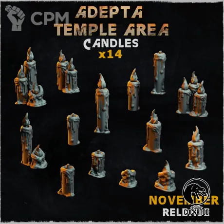 Описание картинки Adepta Temple Area Candles от Studio Cockatoo по цене 200руб | Свободный Рынок Миниатюр - СРМ