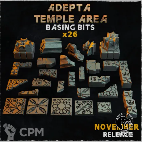 Описание картинки Adepta Temple Area Basing Bits от Studio Cockatoo по цене 900руб | Свободный Рынок Миниатюр - СРМ