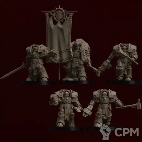 Описание картинки Cataphractii Terminator Command Squad от MrMetalHorror по цене 1 300руб | Свободный Рынок Миниатюр - СРМ