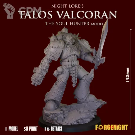 Описание картинки Talos Valcoran The Soul Hunter от ForgeNight по цене 1 570руб | Свободный Рынок Миниатюр - СРМ