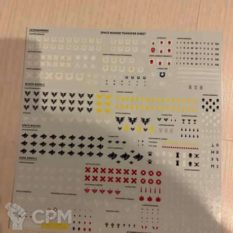 Описание картинки Space Marines Transfer Sheet от zurdo по цене 600руб | Свободный Рынок Миниатюр - СРМ
