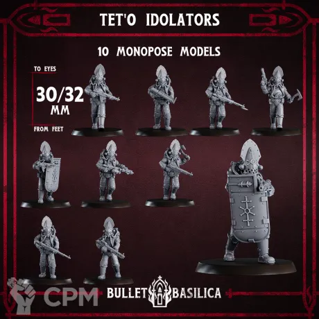 Описание картинки Tet'o Idolators Squad от Manufactorum76 по цене 1 600руб | Свободный Рынок Миниатюр - СРМ