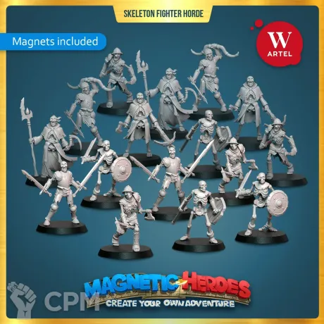 Описание картинки Комплект миниатюр Skeleton Fighter Horde от Артель W по цене 4 900руб | Свободный Рынок Миниатюр - СРМ