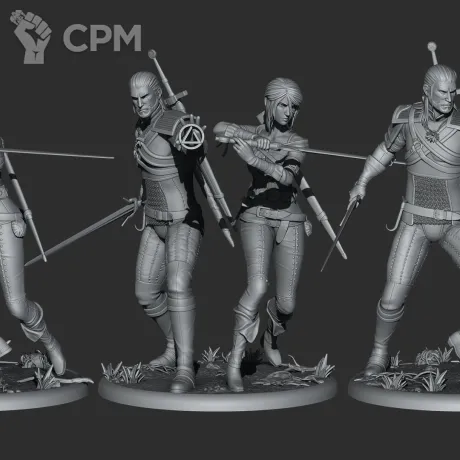 Описание картинки Геральт и Цири от NazGul по цене 1 500руб | Свободный Рынок Миниатюр - СРМ